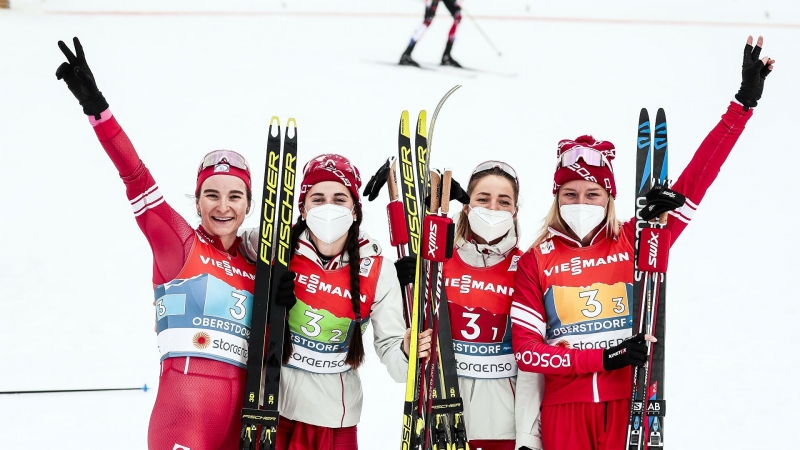 Российские лыжницы выиграли серебро в эстафете на чемпионате мира
