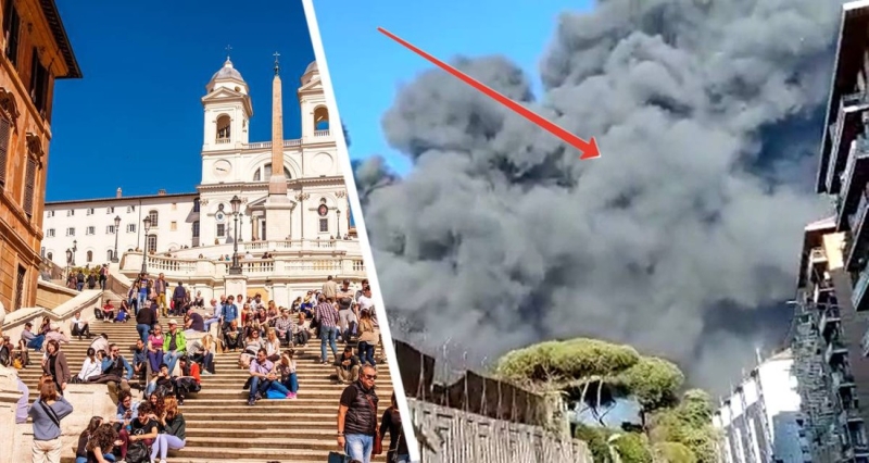 Мощные взрывы посеяли ужас: туристы наблюдают, как дым окутывает древний город