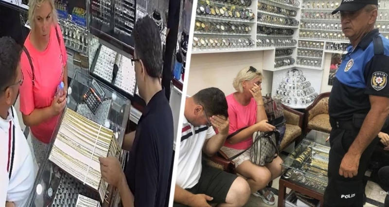 В Анталии парочка туристов украла золотой браслет в ювелирном магазине